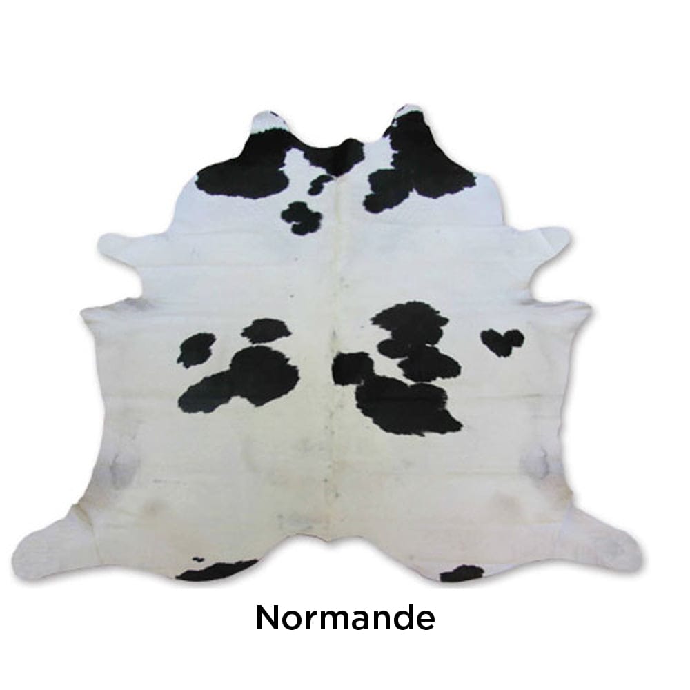 Leather Raw Hide - Normande Black/White